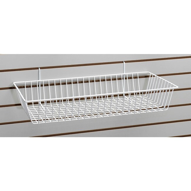 White Shallow Basket 24"W X 12"D X 4"H