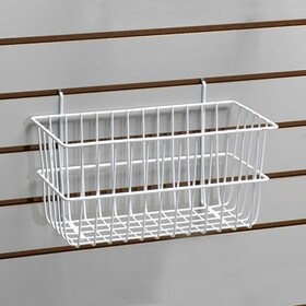 White Narrow Basket 12"W X 6"D X 6"H