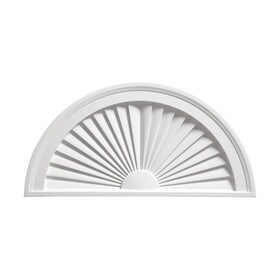 38" High x 76" Wide High Density Polyurethane Half Round Sunburst Window Pediment