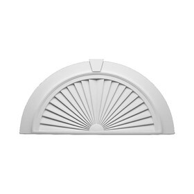 22-7/16" High x 43" Wide Sunburst Pediment with Flat Trim and Keystones