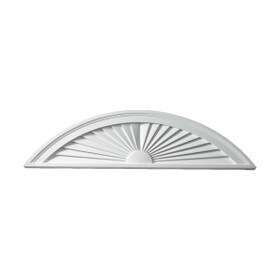 15" High x 76" Wide Half Round Segment Sunburst Pediment