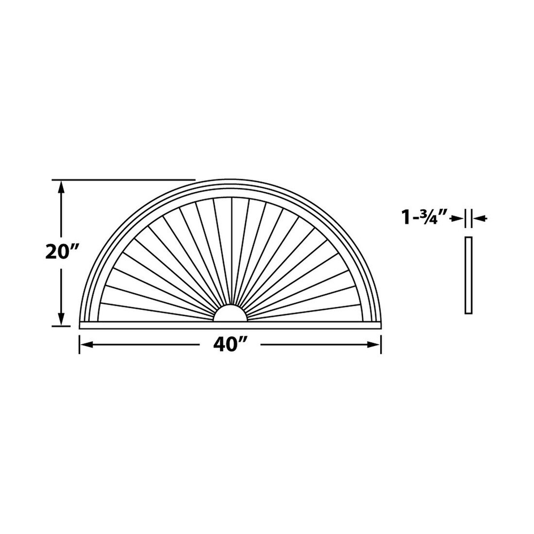 Fypon | Half Round Sunburst Pediment