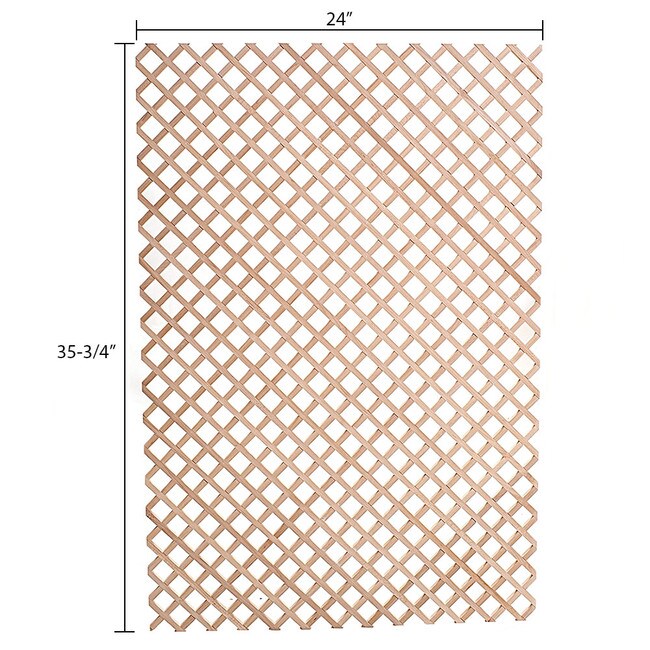 35-3/4in W x 24in H x 3/8in Thick | Hardwood with Diagonal Pattern | Lattice Insert Panel