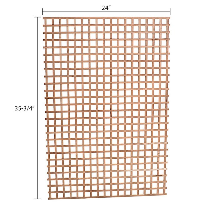 35-3/4in W x 24in H x 3/8in Thick | Hardwood with Square Pattern | Lattice Insert Panel