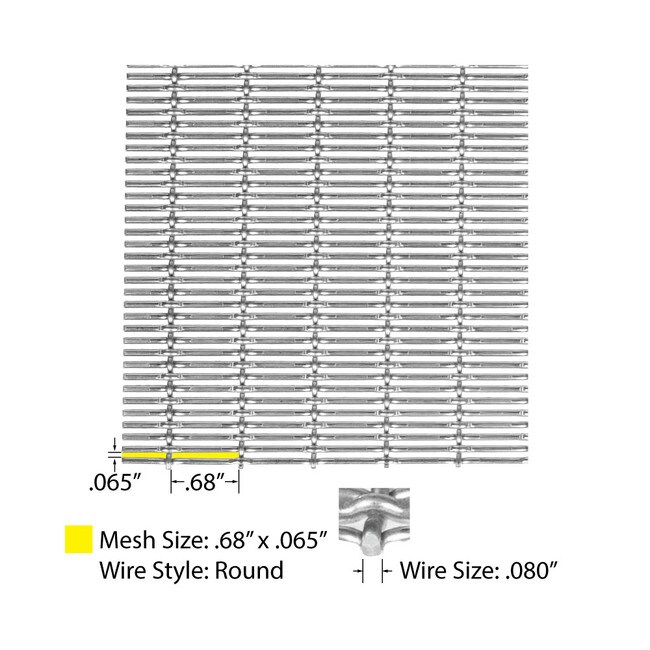 3ft x 4ft Flat Crimp | Round Wire | Stainless Steel Wire Mesh Sheet