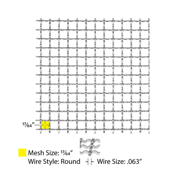 3ft x 4ft Inter Crimp | Round Wire | Stainless Steel Wire Mesh Sheet