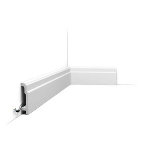 Orac Decor | High Impact Polystyrene Baseboard Moulding | Primed White | 4-1/4in H
