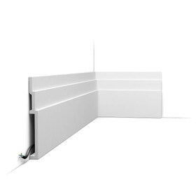Orac Decor | High Impact Polystyrene Baseboard Moulding | Primed White | 7-7/8in H x 7/8in Proj