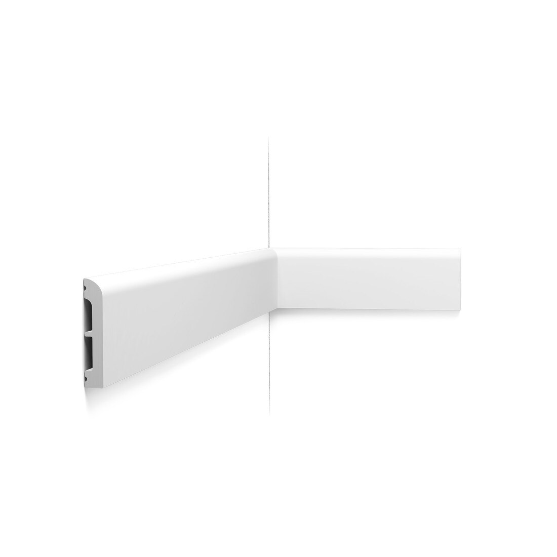 Orac Decor | Duropolymer Polystyrene Baseboard Moulding | Primed White | 3in H x 1/2in Proj
