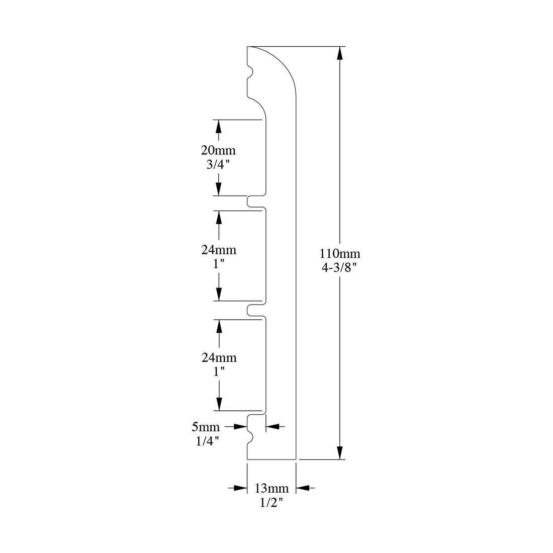 Orac Decor | Duropolymer Polystyrene Baseboard Moulding | Primed White | 4-3/8in H x 1/2in Proj