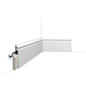 Orac Decor | High Impact Polystyrene Baseboard Moulding | Primed White | 5-1/2in H x 7/8in Proj