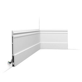 Orac Decor | High Impact Polystyrene Baseboard Moulding | Primed White | 8-1/4in H x 7/8in Proj