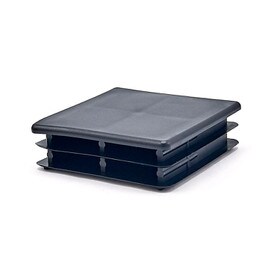 2-1/2in Sq | 14 - 23 Gauge | Black Matte Finish Textured Low Density Polyethylene | Plastic Universal Gauge Inside End Cap for Tubing