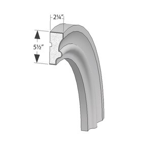 5-1/2" High x 2-1/4" Deep x 18" Radius Traditional Series Acrocore EPS Arch