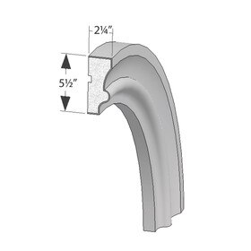 5-1/2" High x 2-1/4" Deep x 18" Radius Traditional Series Acrocore EPS Arch