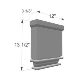 13-1/2" High x 3-1/8" Deep x 12" Wide Traditional Series Acrocore EPS Capital