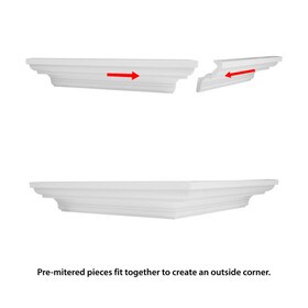 Trim Fast | White High Impact Polymer | Outside Baseboard Corner with Adhesive Back for TFM-183-A