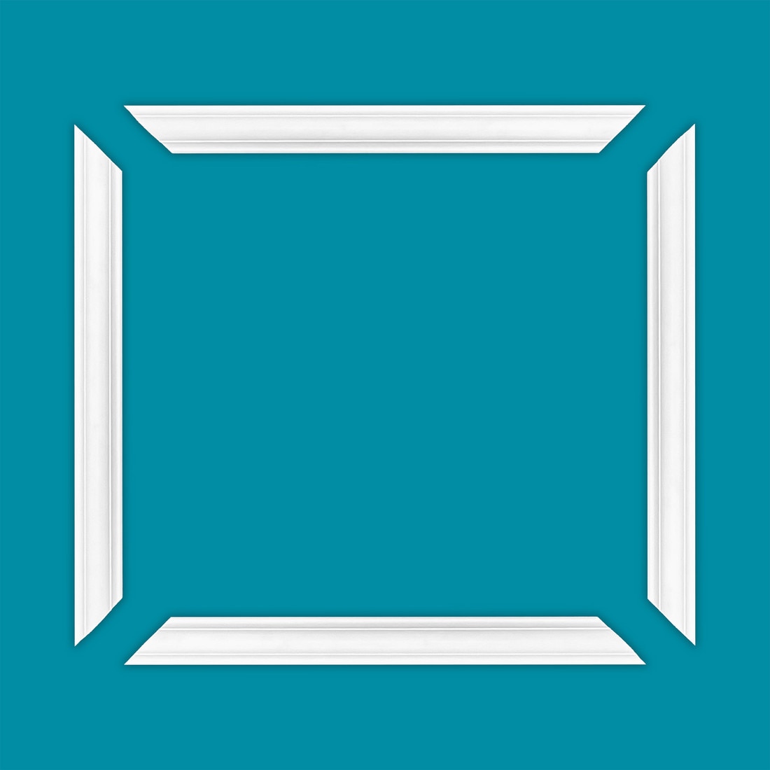 White Pre-Mitered Wall Box Panel Frame With Adhesive 1-5/8" Wide X 5/8" Projection