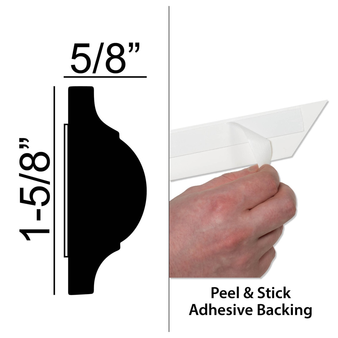 White Pre-Mitered Wall Box Panel Frame With Adhesive 1-5/8" Wide X 5/8" Projection