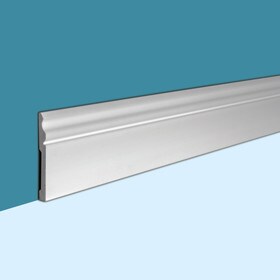 Trim Fast | White High Impact Polymer | Baseboard Moulding with Adhesive Back | 5-5/8in High x 1/2in Proj