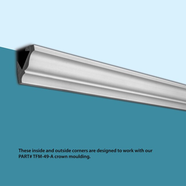 Trim Fast | White High Impact Polymer | Outisde Crown Corner with Adhesive Back for TFM-49-A