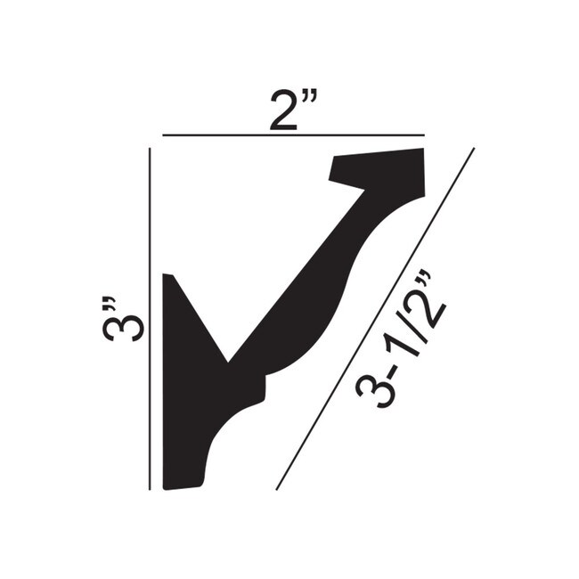 Trim Fast | White High Impact Polymer | Outisde Crown Corner with Adhesive Back for TFM-49-A