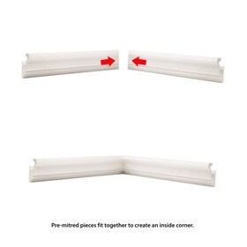 Trim Fast | White High Impact Polymer | Inside Crown Corner with Adhesive Back for TFM-49-A