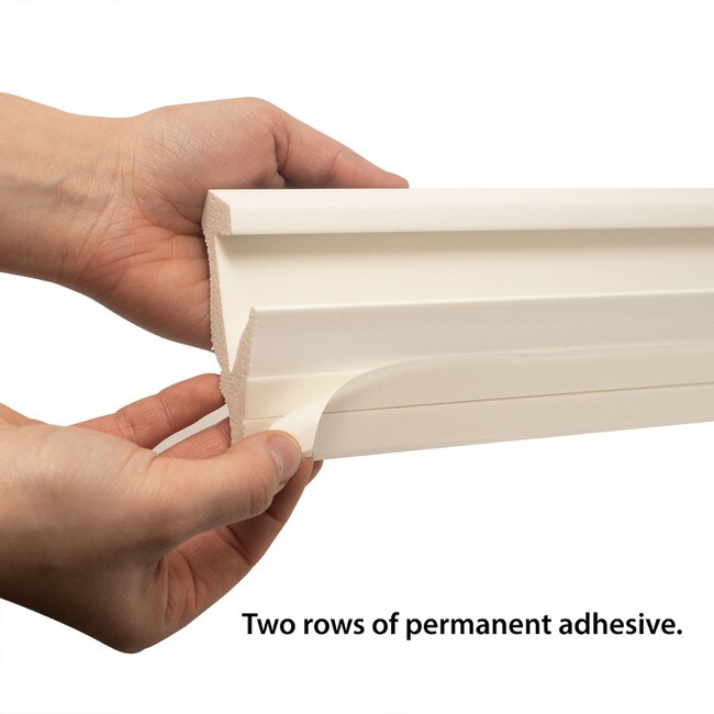 Trim Fast | White High Impact Polymer | Outisde Crown Corner with Adhesive Back for TFM-49-A