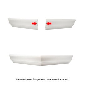 Trim Fast | White High Impact Polymer | Outisde Crown Corner with Adhesive Back for TFM-49-A