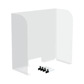 Countertop Sneeze Guard with Pass Through and Side Walls | 2 Pack | 19-1/2in W x 23-1/2in H
