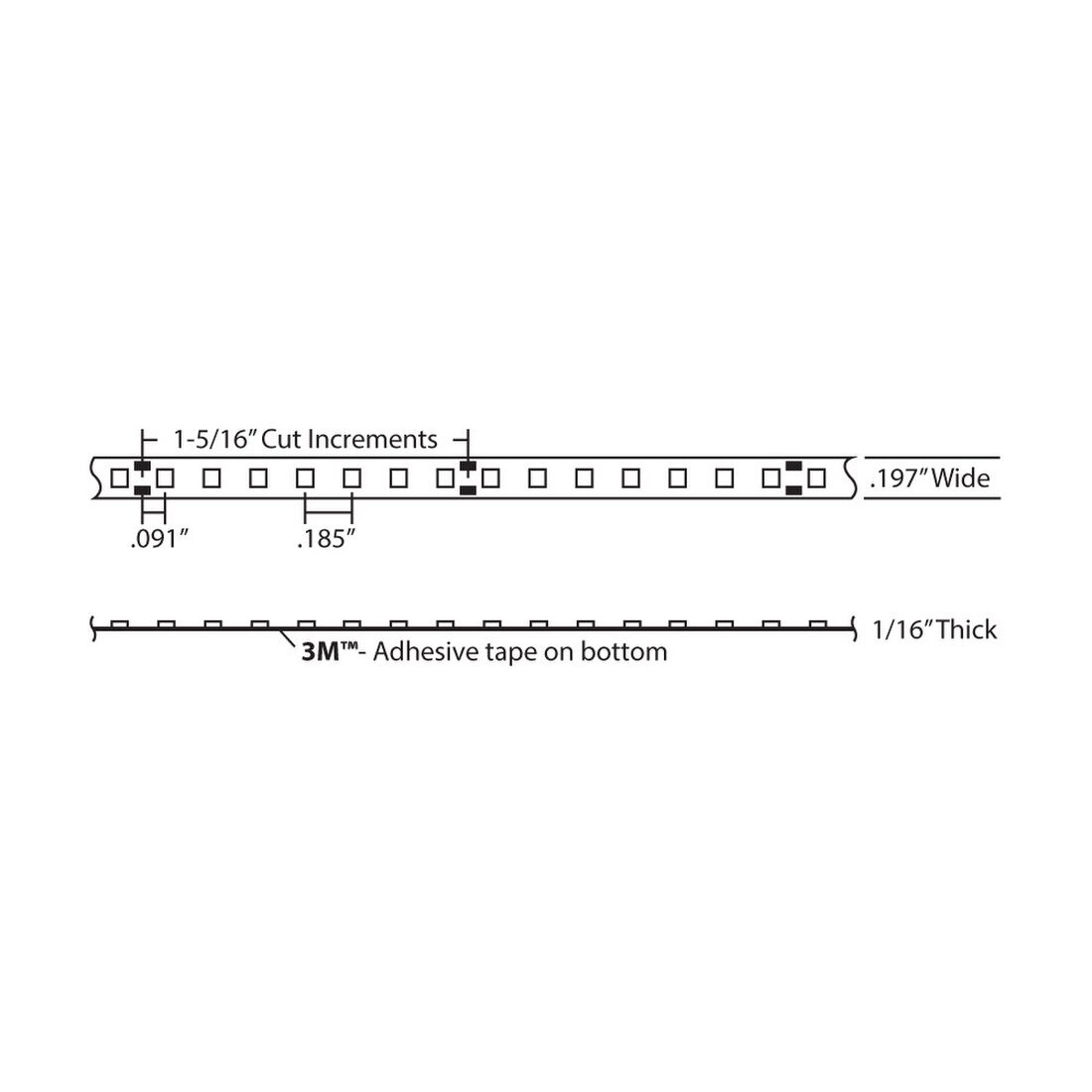 5mm Wide LED Tape Flexible Strip Lighting | Up To 200 Lumens Per Foot 12V