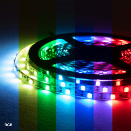5mm Wide LED Tape Flexible Strip Lighting | RGB | Up To 200 Lumens Per Foot 12V IP20 UL | 8.25ft Roll