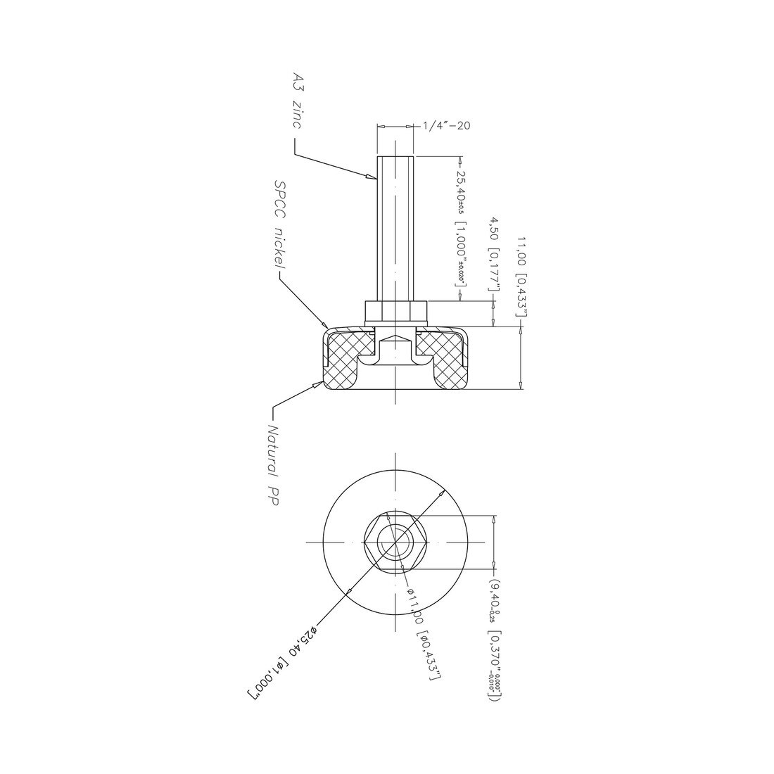 Nickel Plated Shell with White Base | Titan Leveler