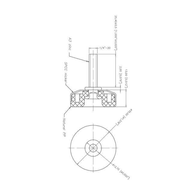Nickel Plated Shell with White Base | Titan Leveler