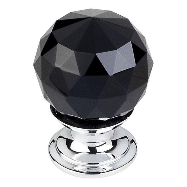 Black Crystal Knob Polished Chrome Base