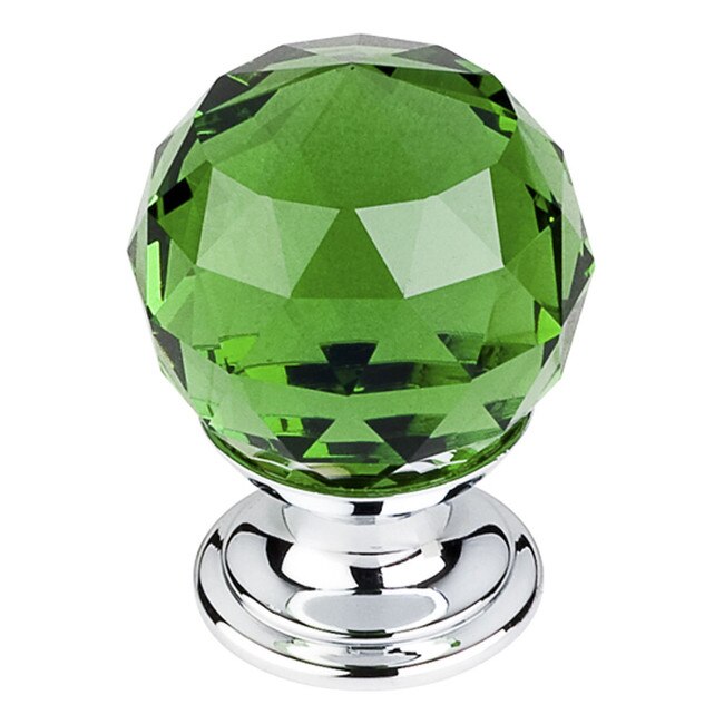 Green Crystal Knob Polished Chrome Base