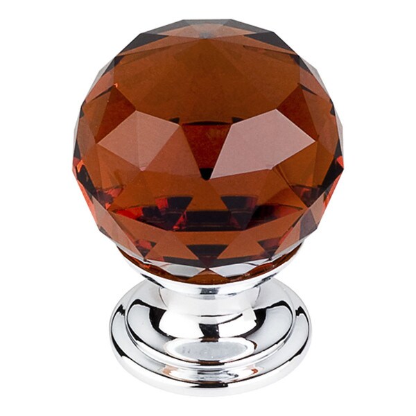 Wine Crystal Knob Polished Chrome Base