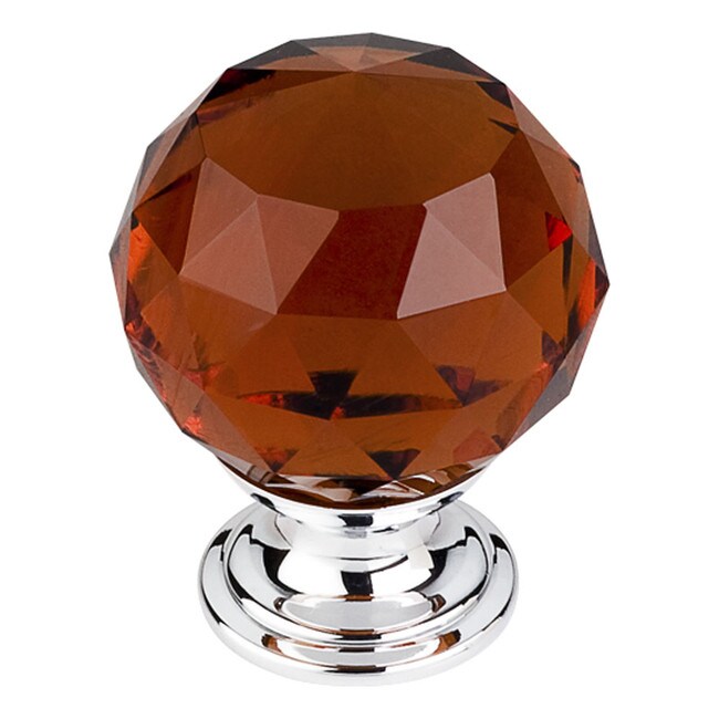 Wine Crystal Knob Polished Chrome Base