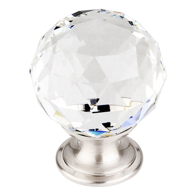 Clear Crystal Knob Brushed Satin Nickel Base