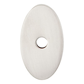 Small Oval Backplate 1-1/4" L Brushed Satin Nickel