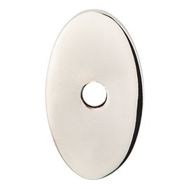 Small Oval Backplate 1-1/4" L Polished Nickel