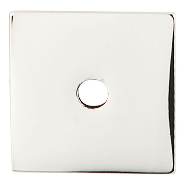Square Backplate 1" Diameter Polished Nickel