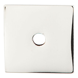 Square Backplate 1" Diameter Polished Nickel