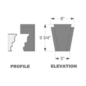 9-3/4" High x 8" Wide Traditional Series Acrocore EPS Keystone