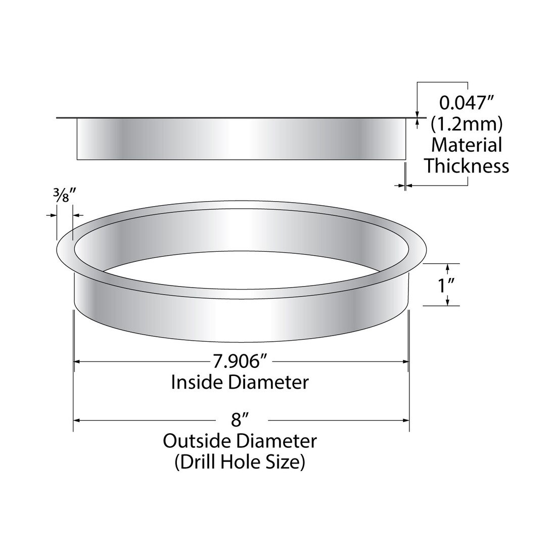 304 Grade Stainless Steel Trash Liner