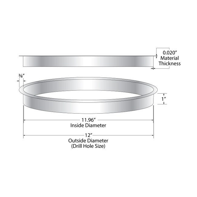 12" Dia x 1" H| 304 Stainless Steel | Trash Liner | TL-062 Series