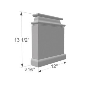13-1/2" High x 3-1/8" Deep x 12" Wide Traditional Series Acrocore EPS Pilaster