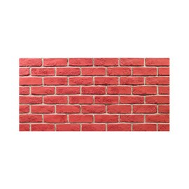 2' High x 4' Wide Red Rustic Brick Polyurethane Standard Faux Stone Panel