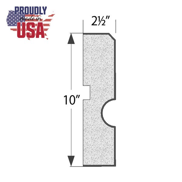 10" High x 2-1/2" Deep Traditional Series Acrocore EPS Water Table Moulding 8' Length