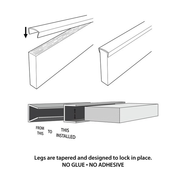 3/4in | White UV Stabilized Rigid PVC | U Channel Moulding